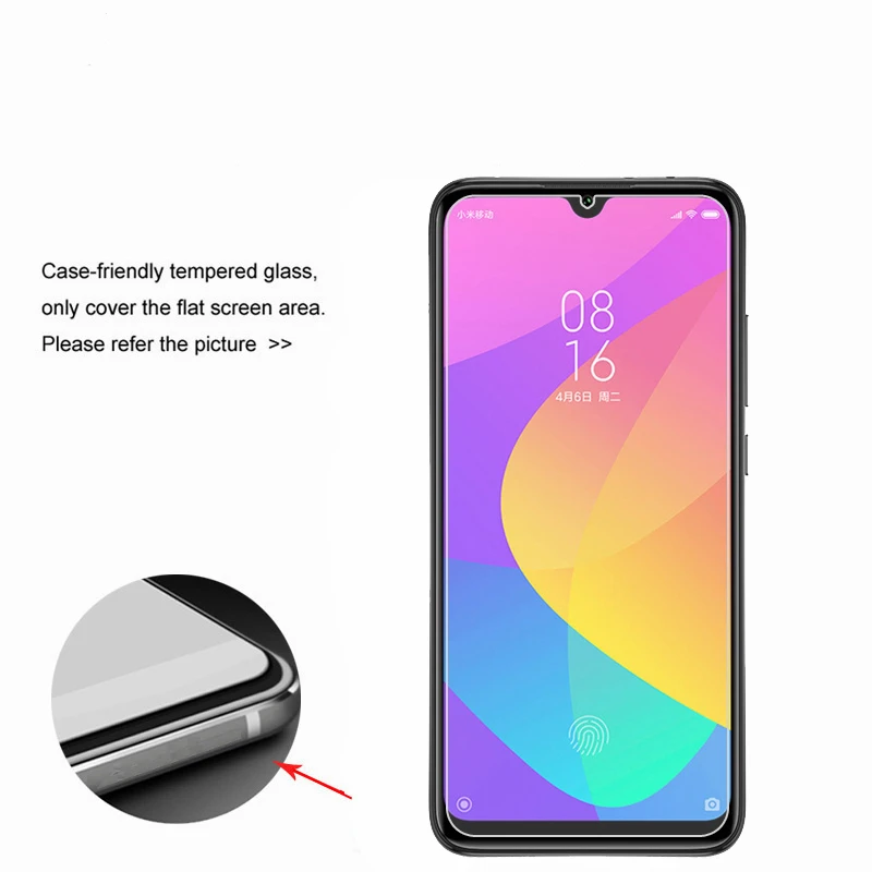 Protector de pantalla de tel&eacute;fono, vidrio templado 9H para Xiaomi Mi CC9e, pel&iacute;cula Youthsay, 2 uds.-3