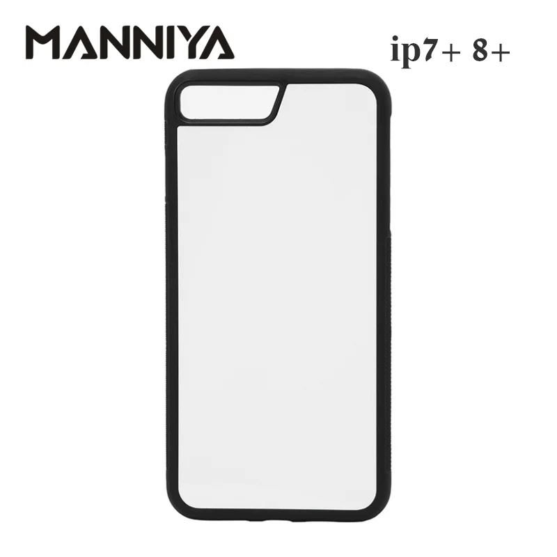 

MANNIYA Blank Sublimation rubber phone Case for iphone 7 plus 8 plus with Aluminum Inserts Free Shipping! 100pcs