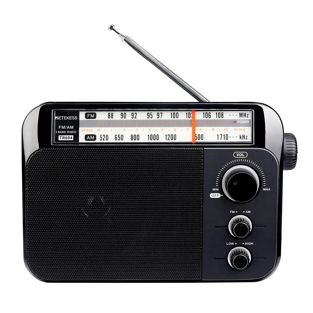 Retekess TR604 AM FM радио портативный транзистор аналоговый Радио стерео запись приемник мирового диапазона