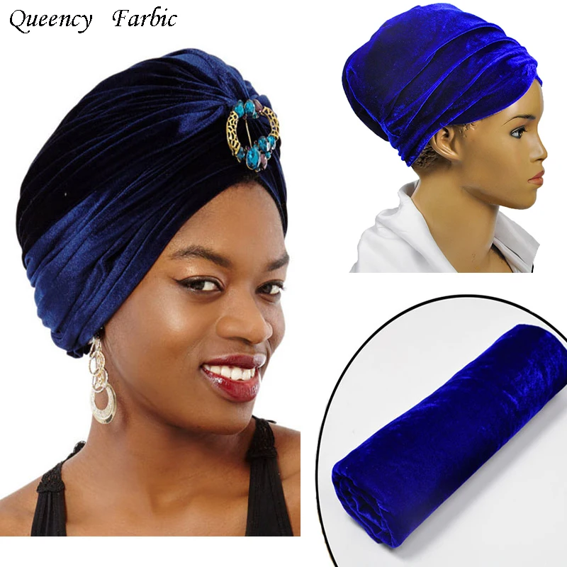 HQT02 новый модный Африканский однотонный головной убор и шарф мягкий тюрбан