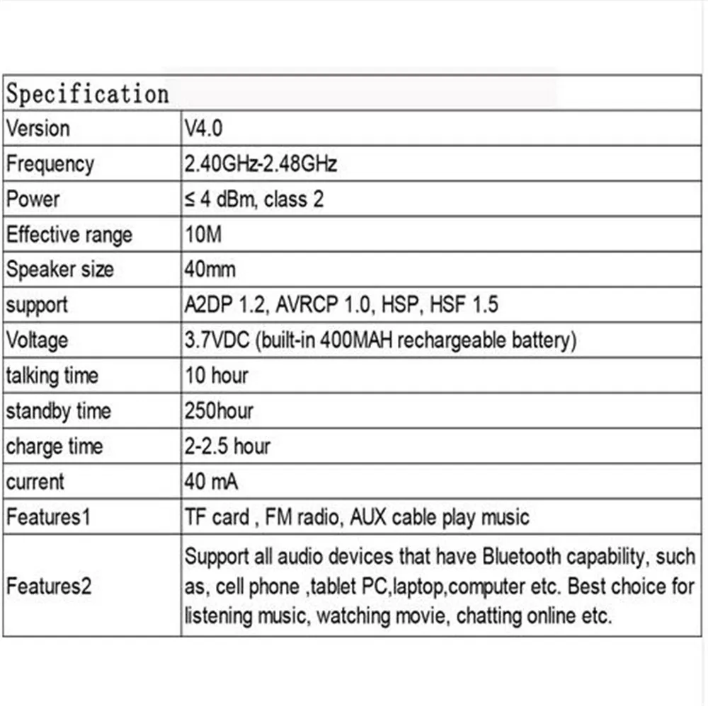 Беспроводные наушники Bluetooth гарнитура складные регулируемые с микрофоном для ПК
