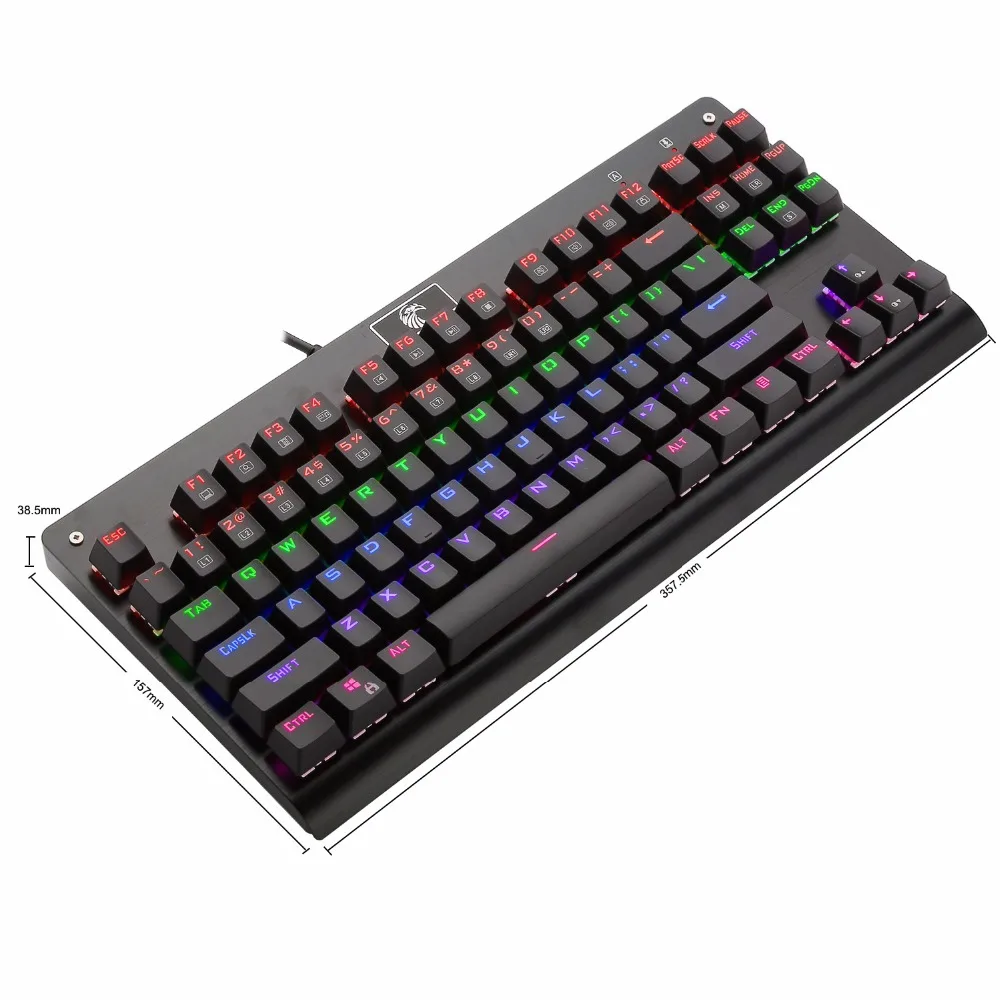 Механическая игровая клавиатура TKL со светодиодной подсветкой металлическая