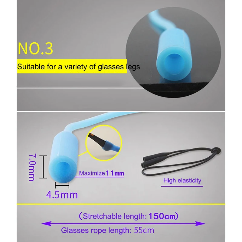 

2019 Hot Sale Hot 56cm Silicone Glasses Chain Strap Cable Holder Neck Lanyard for Reading Glasses Keeper MSK66