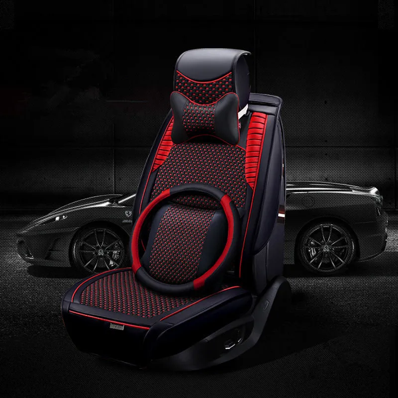 Новый роскошный ледяной Шелковый кожаный чехол для сиденья Всесезонная подушка