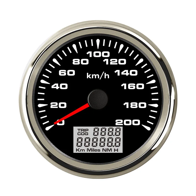 BS 200KMH 85 мм Цифровой Speedo монтажный комплект с gps функцией для гоночный автомобиль, мотоцикл спидометр на лодке 8 цветов светильник 12 в 24 В - Цвет: BS 200KMH