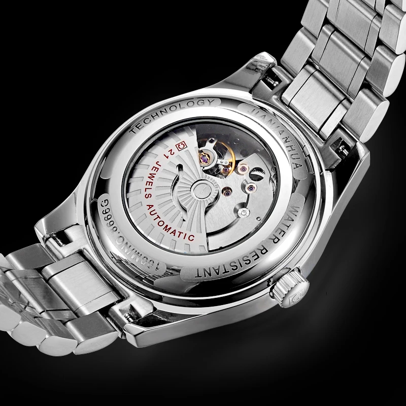 Часы наручные мужские механические с календарем кожаным ремешком|masculino|masculinos