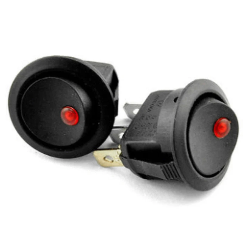 Автомобильный круглый Кулисный светодиодный переключатель постоянного тока 12 В