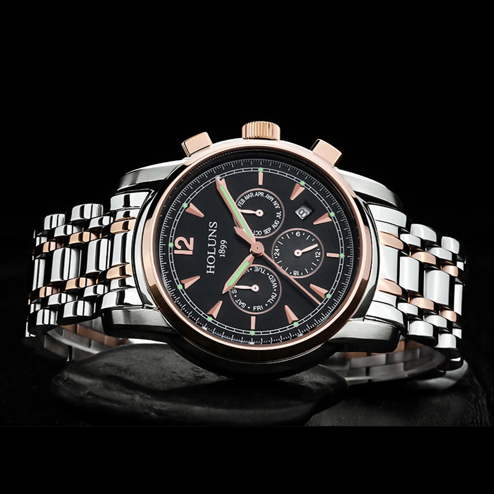 Часы наручные мужские автоматические модные брендовые Роскошные светящиеся