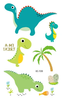 Tattoo Sticker EC720 28 стилей, 1 шт., одноразовые тату-Стикеры, динозавры, вечерние, декоративные, для малышей, динозавры, для дня рождения, для вечеринок, временные, вечерние, для динозавров, Q - Цвет: Tattoo Sticker EC720