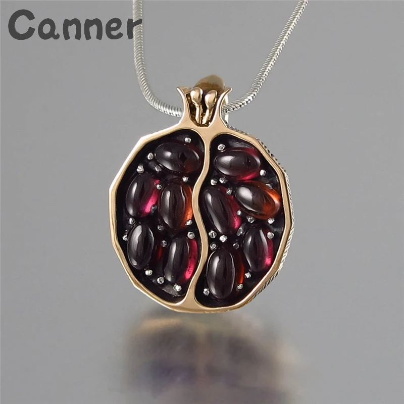 gold necklace Canner Винтаж фрукты граната кольца ожерелье натуральный красный Овальный хрустальный камень гранат Серьги Набор украшений для женщин Brincos A40 - Окраска металла: gold necklace