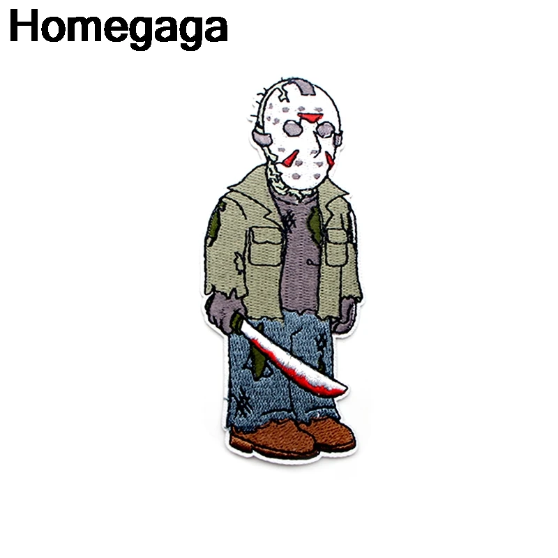 10 шт./лот, Homegaga Friday, 13th, аппликационные заплатки сделай сам, железные на обуви, джинсовая рубашка, одежда, наклейки, вышитые значки D2091