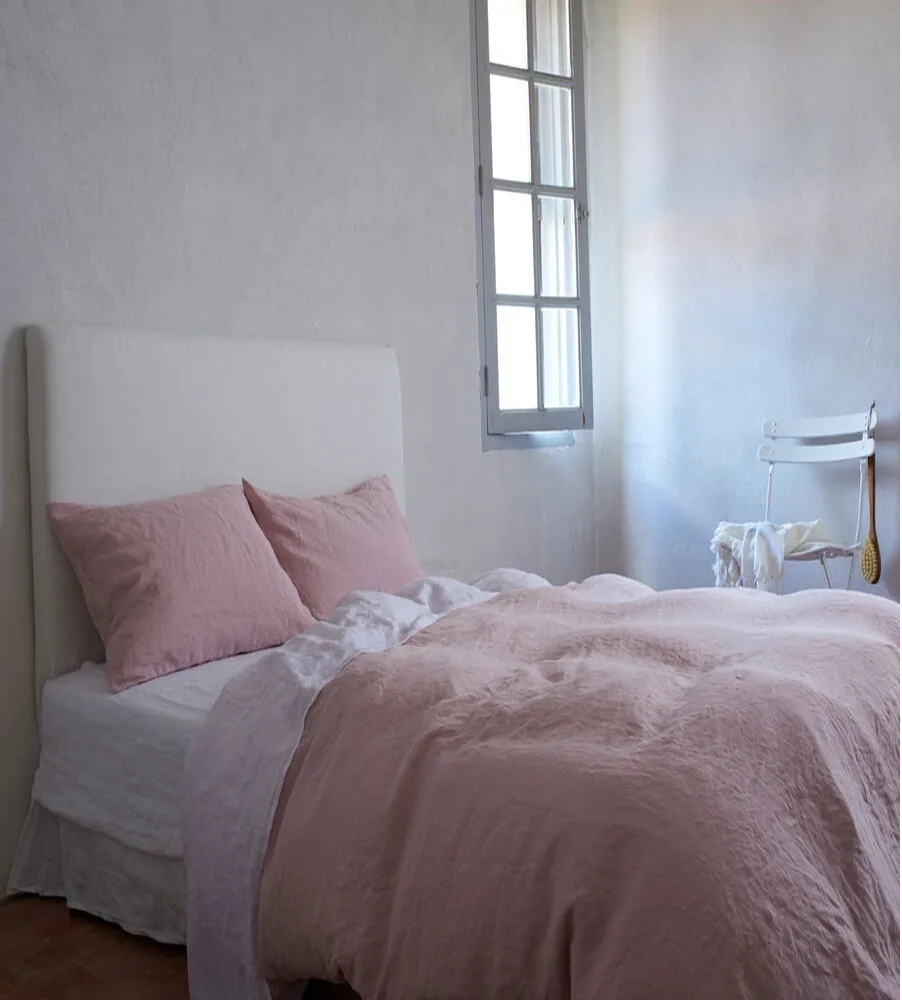 Розовые французские льняные простыни детское постельное белье простыня на