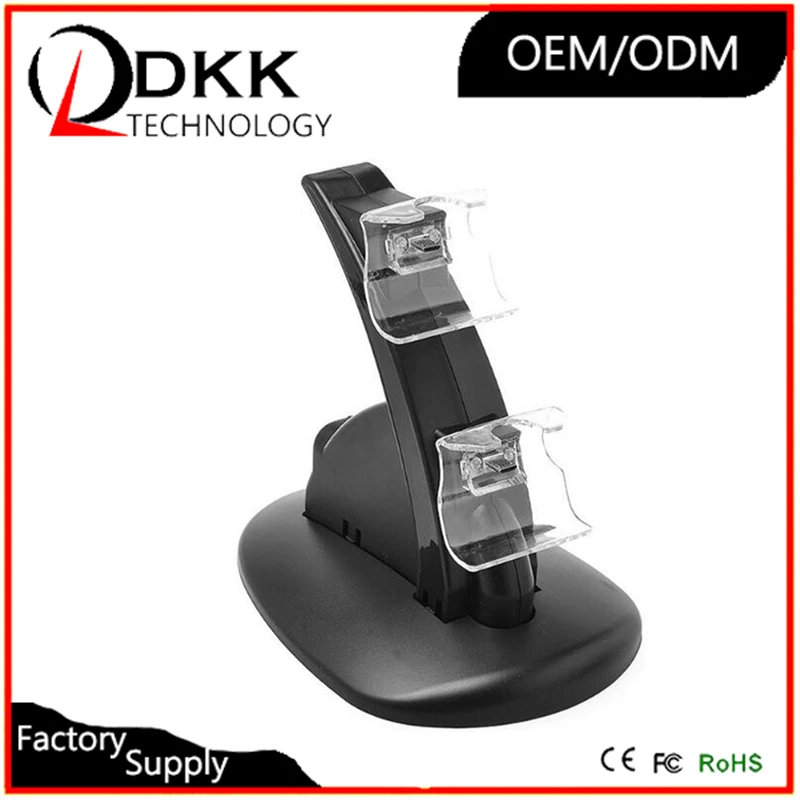 

Wholesale For PS4 controller gamepad Dual USB Desktop Stand Fast Charger Blue LED Charging Dock Controller charging and store