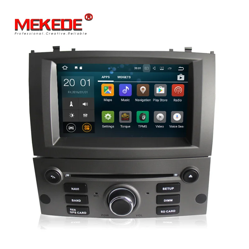 MKD-PX3 HD Android7.1 четырехъядерный автомобильный dvd-плеер для peugeot 407 2004-2010 с BT Радио gps