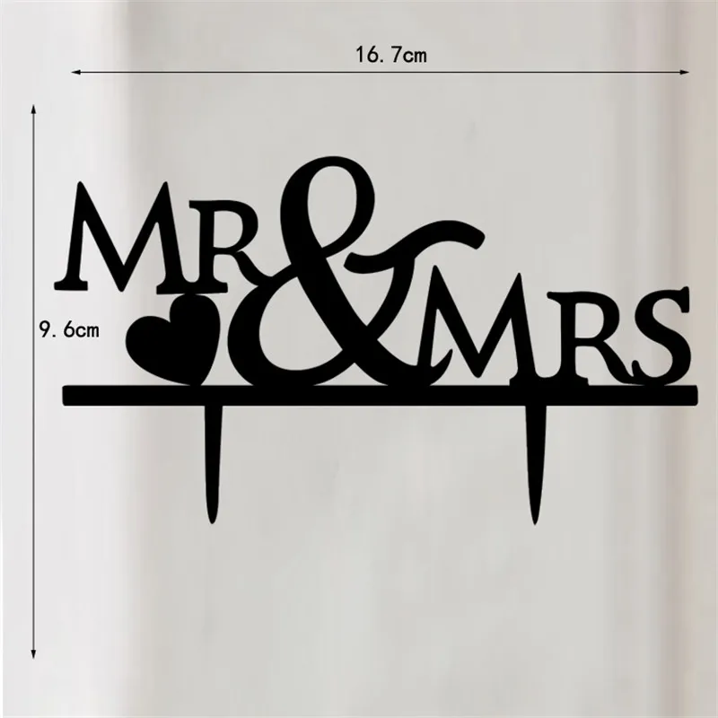1 PCS &quotMr &amp Mrs ''letter акрил торт Топпер Акриловые Детские Shower День