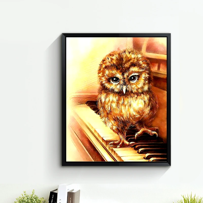 Diy 5D Animal Full Round Diamond Painting Cross Stitch Cute Owl Embroidery Rhinestone Handwork Home Decor Gift | Дом и сад