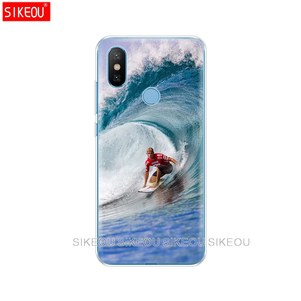 Силиконовый чехол для Xiaomi Mi 8 8SE A1 A2 5 5S 5X 6 Mi5 MI6 NOTE 3 MAX Mix 2 2S с морской волной серфинга