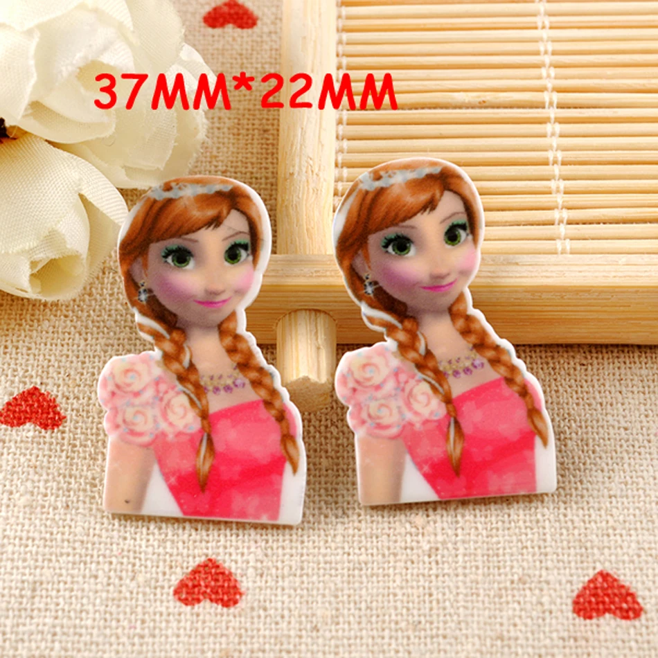 50 шт./лот 37*22 мм Kawaii Мультфильм Принцесса плоская полимерная Фигурка DIY ремесло