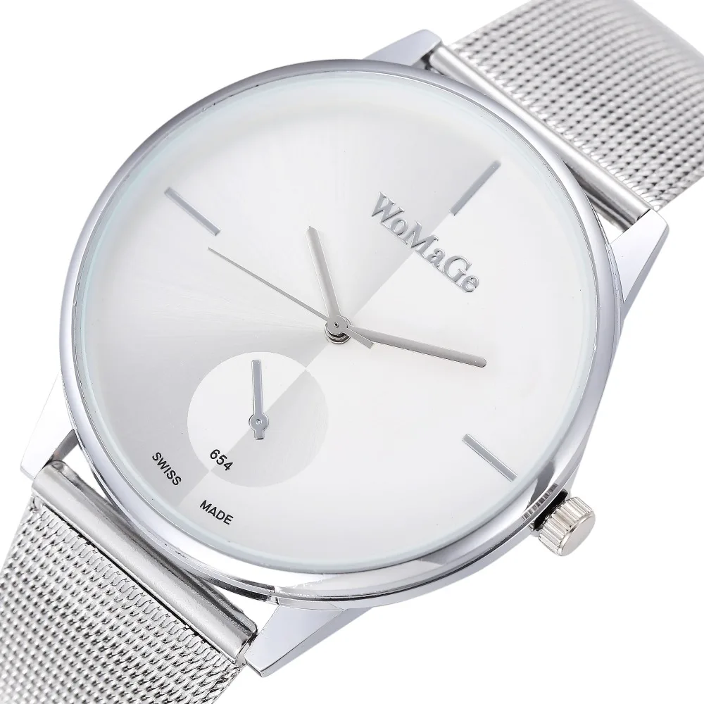 Часы женские кварцевые ультратонкие серебристые Модные Элегантные наручные с