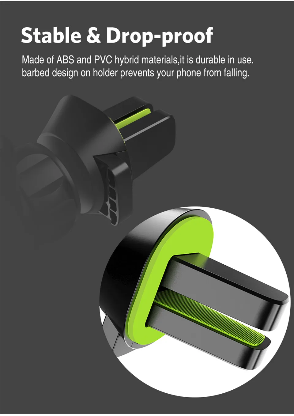 USLION Car Phone Holder for iPhone 8 X 7 6 360 Degree Mobile Phone Holder Air Vent Mount Holder for Samsung Xiaomi Huawei Holder