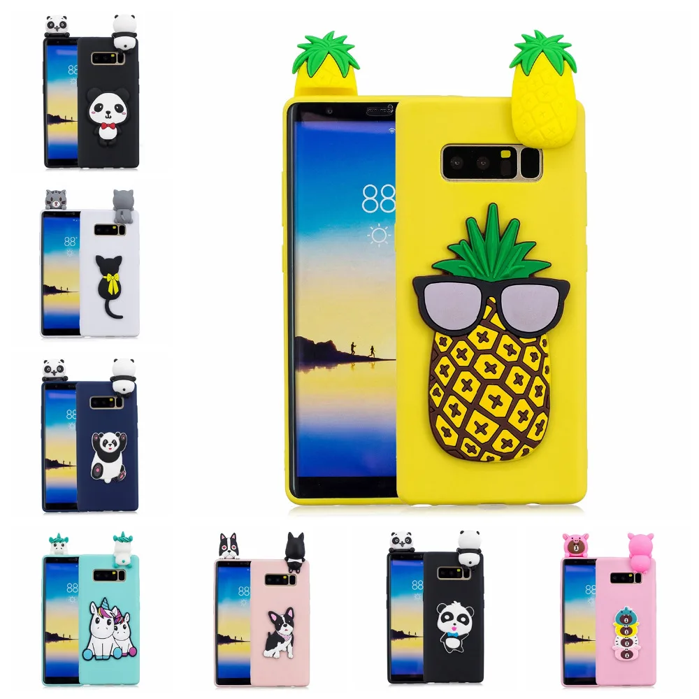 3D Unicorn Panda Dog Cat Animal Silicone Case for Samsung Galaxy Note 8 9 Coque Cartoon Toys Candy TPU Phone Cases |