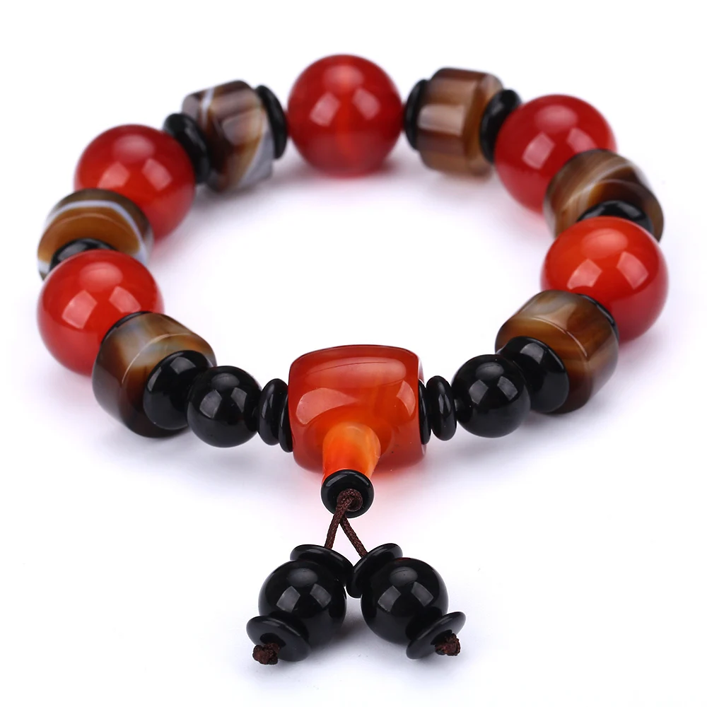 Yumten халцедон Камень Браслет Для мужчин естественный Lucky Бусины Jewelry Интимные