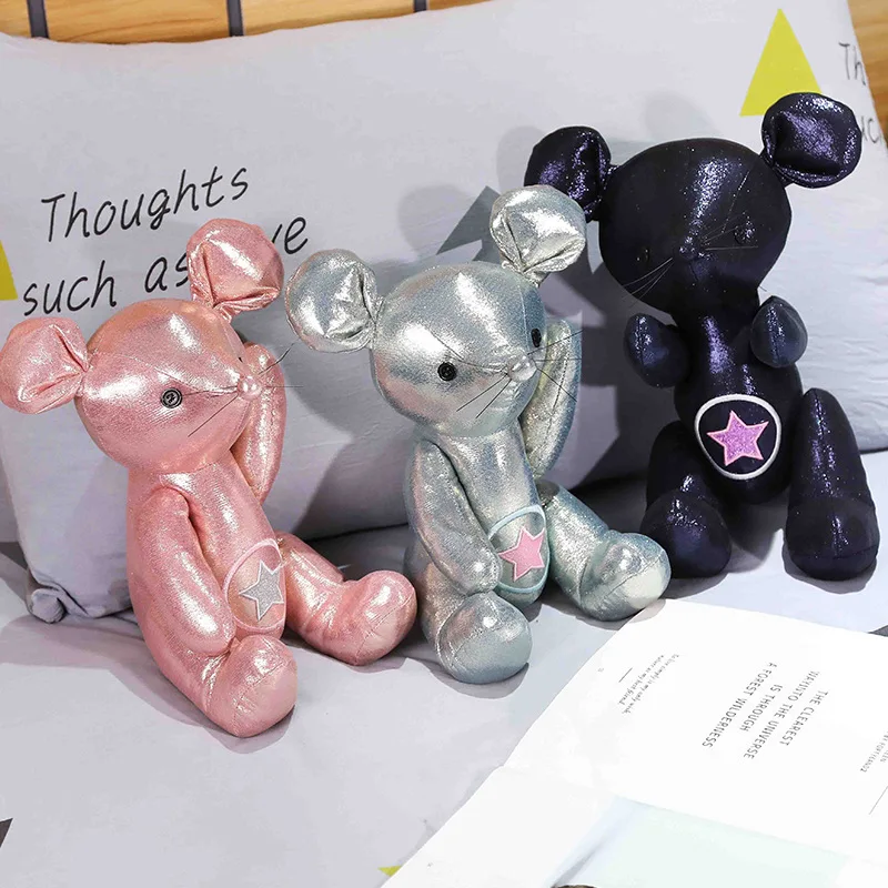 

Lovely Arrival Cute Pink Color Mouse Plush Doll 3 Colors Soft Kawaii Sleeping Animal Toys Kids Stuffed Toy As Christmas Present