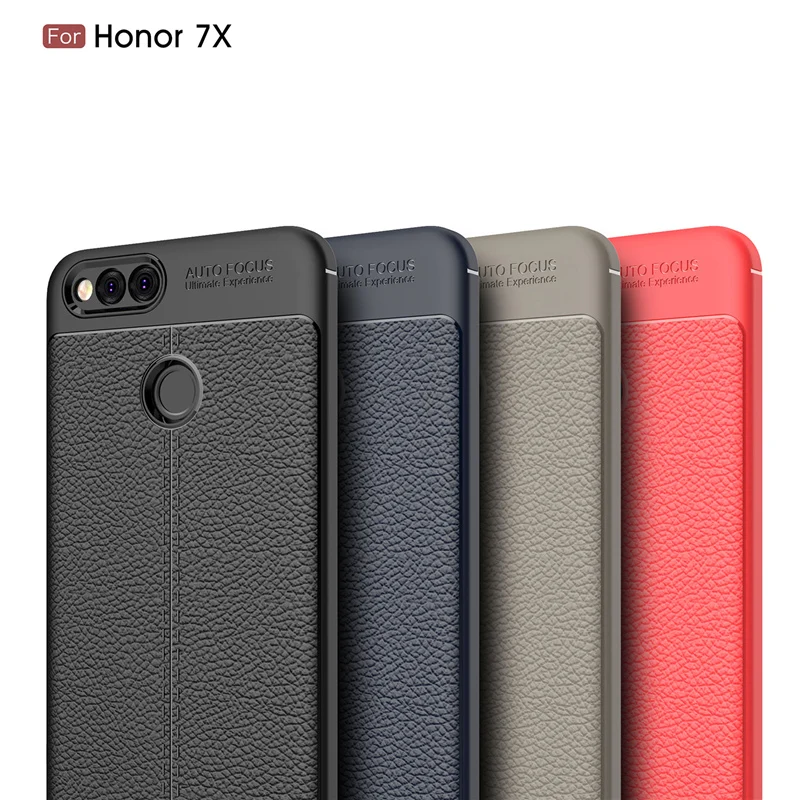 Чехол для Huawei honor 7X BND L21 мягкий черный силиконовый Классический чехол в полоску