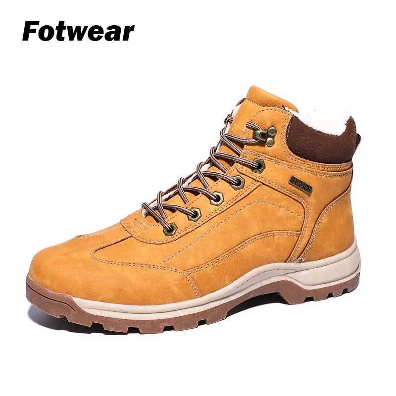 Fotwear/Мужская Рабочая обувь Мужские уличные зимние меховые ботинки с