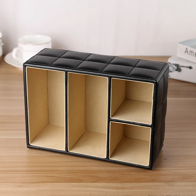 Квадратная форма PU из мягкой овечьей кожи коробка для хранения офисный