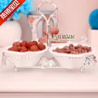 the new luxury fashion fruit tray candy heart disc plate inventory home furnishing wedding gift silver plated ceramic package
