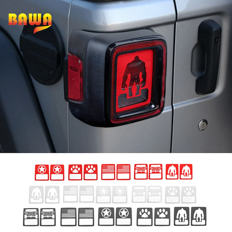 

Крышка для фар BAWA, задсветильник шка для Jeep Wrangler JL 2018, металлическая внешняя крышка для автомобильной фары, защитное украшение