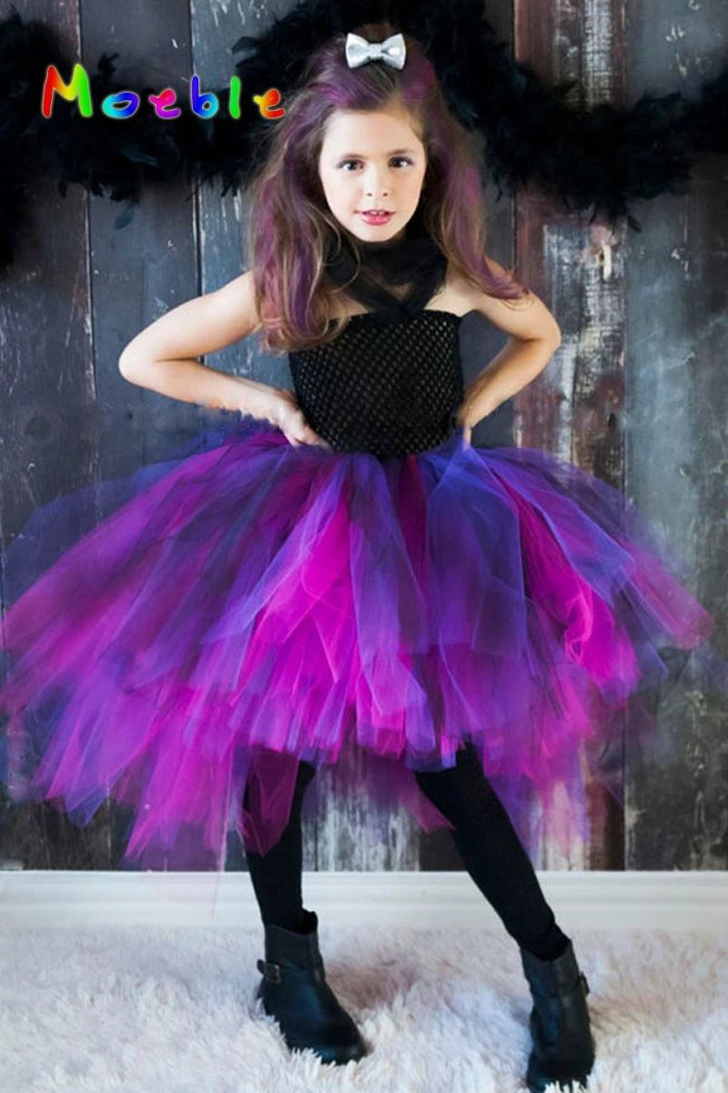 Детское платье-пачка фиолетового цвета пушистое платье для девочек свадьбы дня