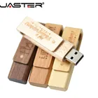 JASTER деревянный вращающийся Флешка usb флэш-накопитель 4 ГБ 8 ГБ 16 ГБ 32 ГБ 64 Гб карта памяти Держатель Ручки Пользовательский логотип свадебный подарок