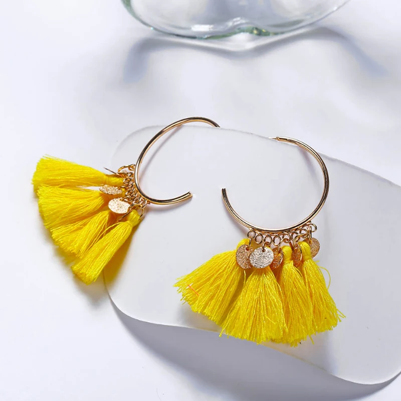 2019 богемные длинные висячие серьги с кисточками и кристаллами для женщин модные
