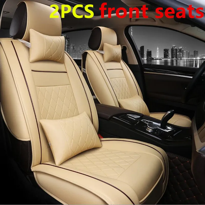 2PC Deluxe Edition Специальные кожаные чехлы для сидений автомобиля для mercedes Benz w204 w211 w210 w124 w212 w202 w245 w163 cla gls аксессуары Стайлинг - Название цвета: 2PC Deluxe Edition