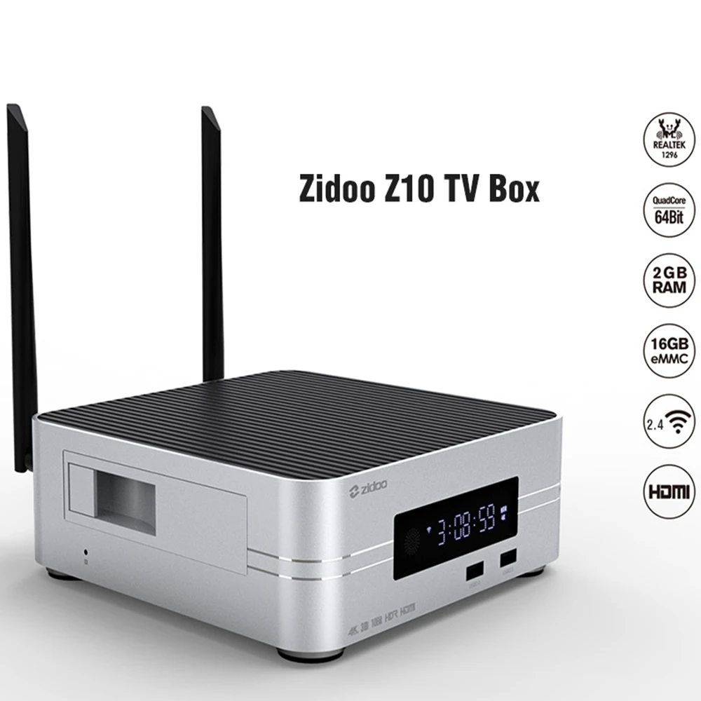 Zidoo Z10 Смарт ТВ приставка Realtek RTD1296 Android 7 1 Bluetooth 4 USB3.0 HDMI 2 0 открытый WRT двойная