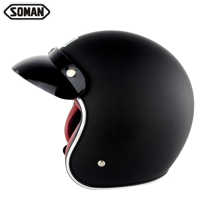 Мотоциклетный шлем SOMAN SM512 винтажный с открытым лицом для скутеров и