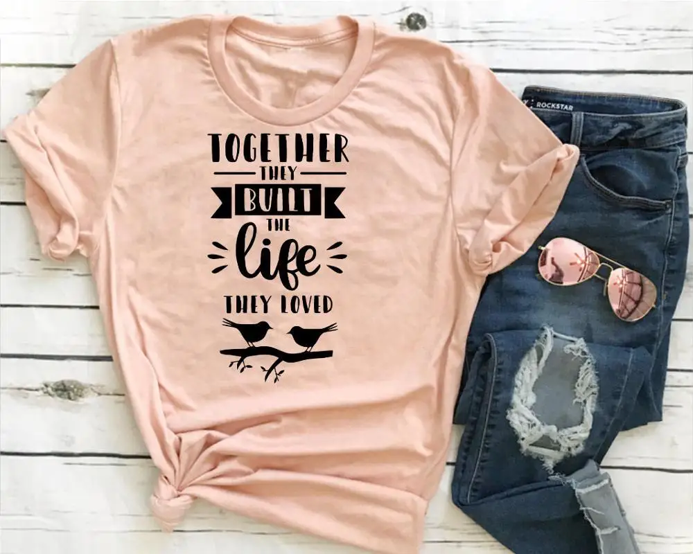 Peach-black txt Lets Go футболка Adventure Ways Tee Милая забавная графическая Женская мода grunge tumblr эстетические футболки лозунг Повседневная винтажная художественная футболка - Цвет: Peach-black txt