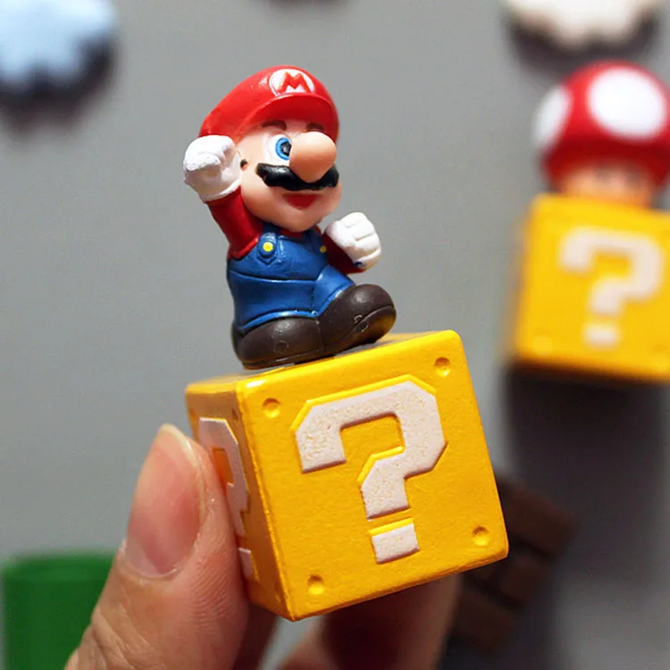 Мультфильм творческий 3D Super Mario Bros магниты на холодильник стикер сообщений детские игрушки для студентов подарок на день рождения Домашний декор