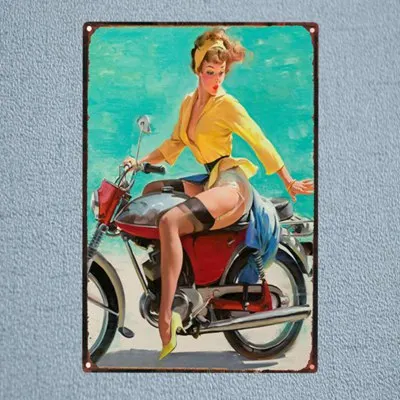 DU1186 PIN UP GIRL жестяная вывеска металлическая пластина железная живопись Гостиная стены бар кофе домашнего искусства Ремесло Декор 30X20 см DU-1186 - Цвет: DU1186
