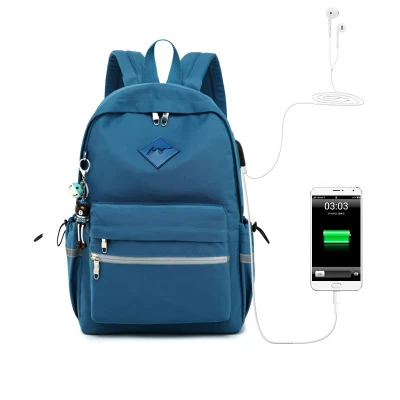 Blue WINNER, рюкзак для девочек с защитой от кражи, usb зарядка, подвеска в виде мультяшных животных, школьные сумки, рюкзак для женщин, водонепроницаемый рюкзак для путешествий - Цвет: Blue