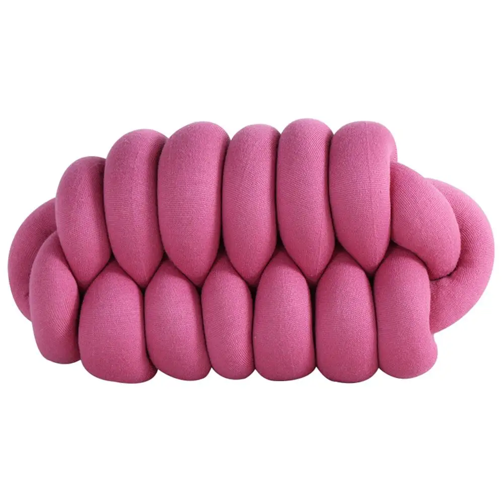 Pink Креативная завязывающаяся Подушка с хлопковым сердечником декоративные наволочки подушки с узлом прямоугольные подушки с узлом плюшевые игрушки - Цвет: Pink