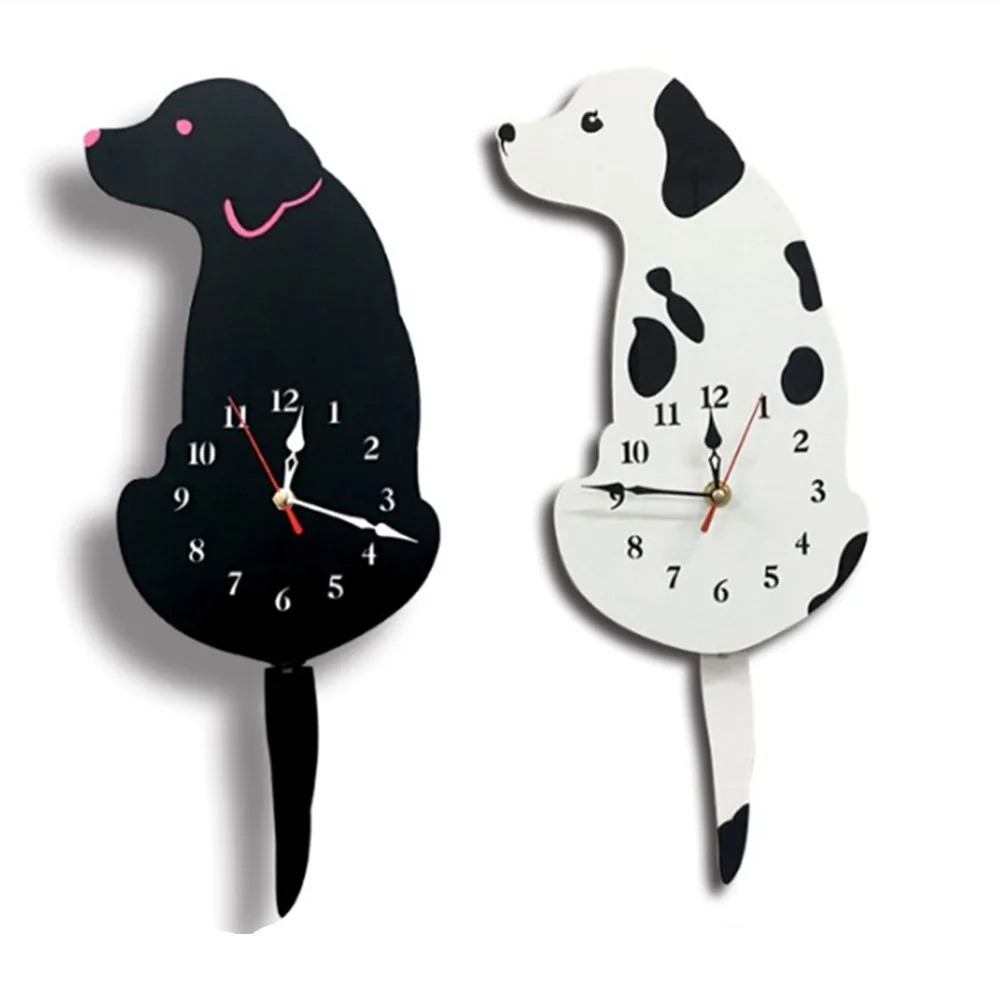 DIY акриловые настенные часы для собак щенков домашних животных безрамные