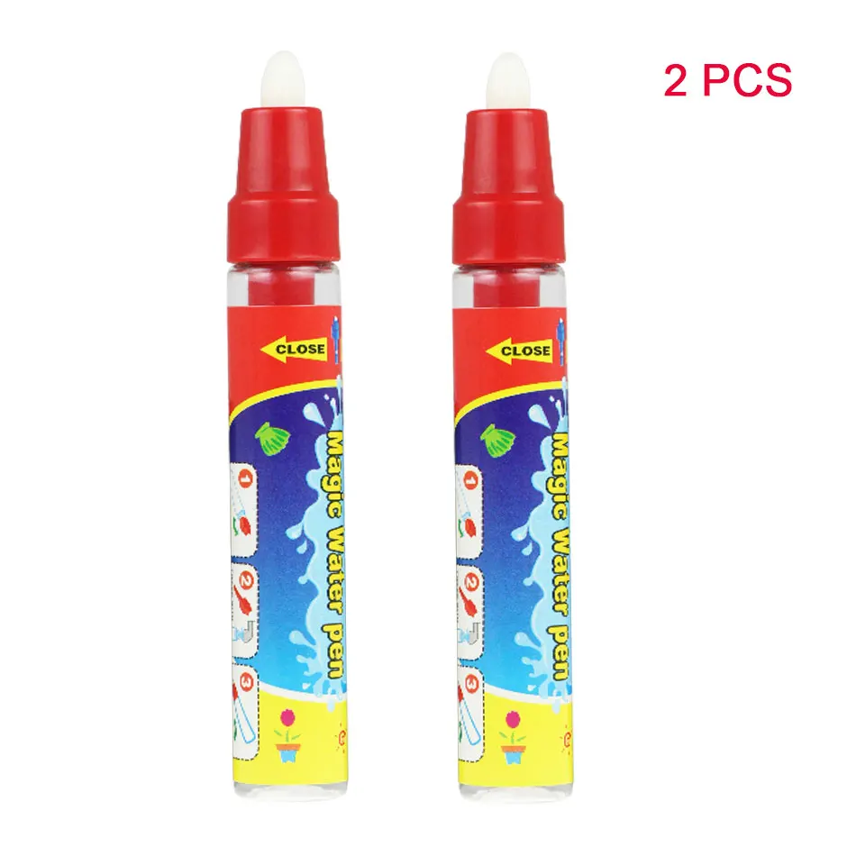 2 Big Pens 100*100 см, большой размер, мультяшный магический водный коврик для рисования, 4 ручки и 1 набор штампов, коврик для рисования, художественная развивающая игрушка для детей - Цвет: 2 Big Pens