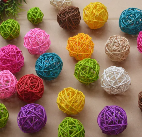 

Color rattan white cane string curtain dry flower decorative rattan ball props 5cm