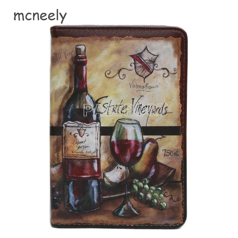 Mcneely, Винтажный чехол для паспорта вина, выделенный, приятный, кожаный, для мужчин, для путешествий, для паспорта, ID, держатель для карт, протектор, органайзер, Обложка для хранения