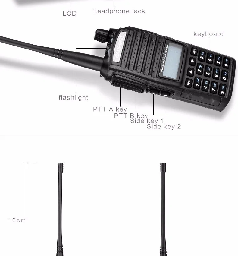 Рация BaoFeng UV-82 Двухдиапазонная 136-174/400-520 MHz FM Ham двухстороннее радио, приемопередатчик, рация