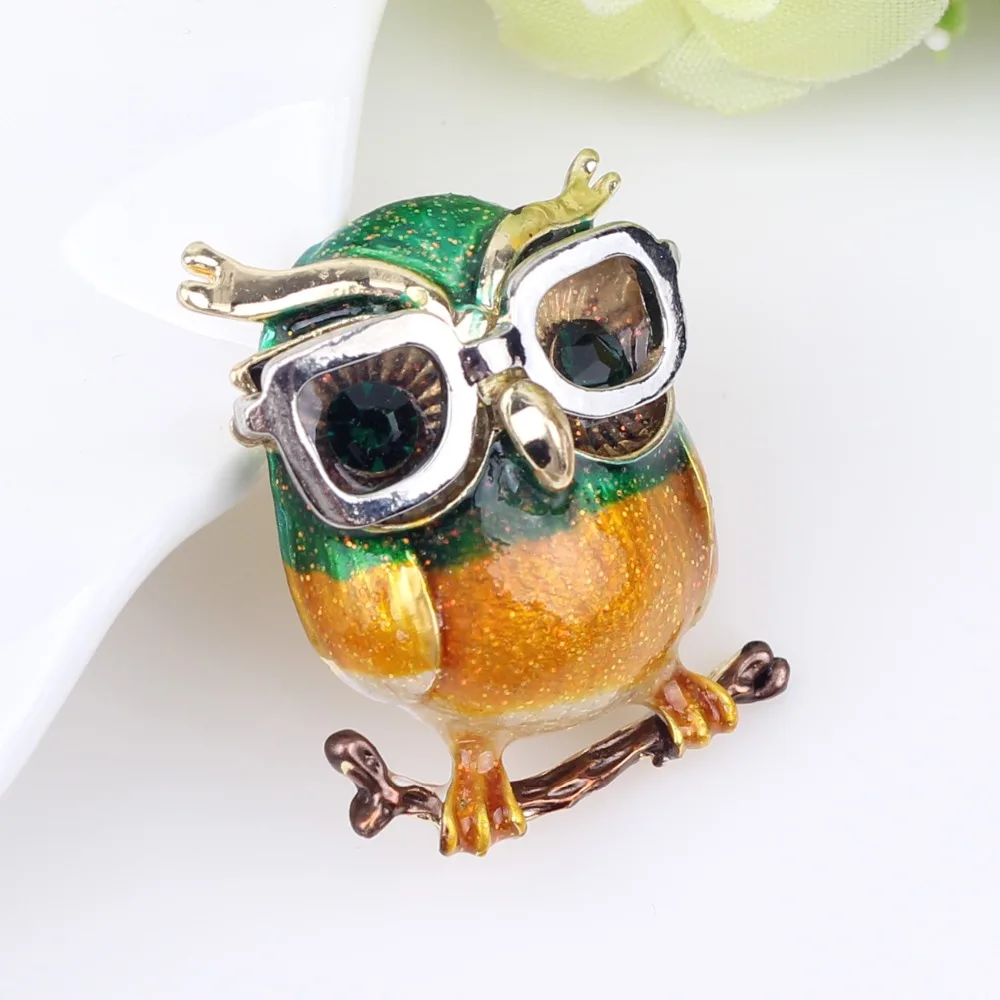 WEVENI эмалевые очки из сплава сова искусственная булавка для женщин девушек