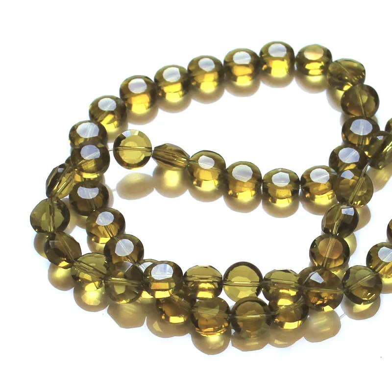 

100pcs/bag 8mm DIY Handmade Beads Glass Faceted Loose Button Shape Spacer Beads Jewelry Making Bracelet Necklace